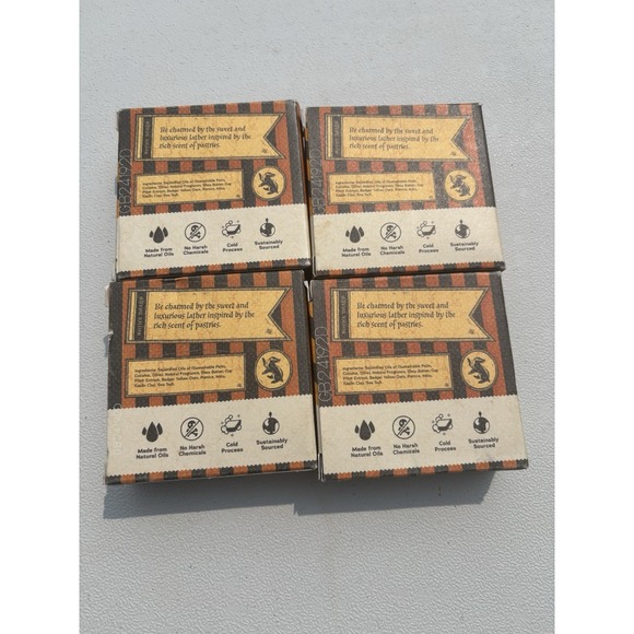 ( LOT OF 4 ) Dr Squatch Soap LEATHER Of THE LOYAL‎ Harry Potter Hufflepuff House - Picture 2 of 2